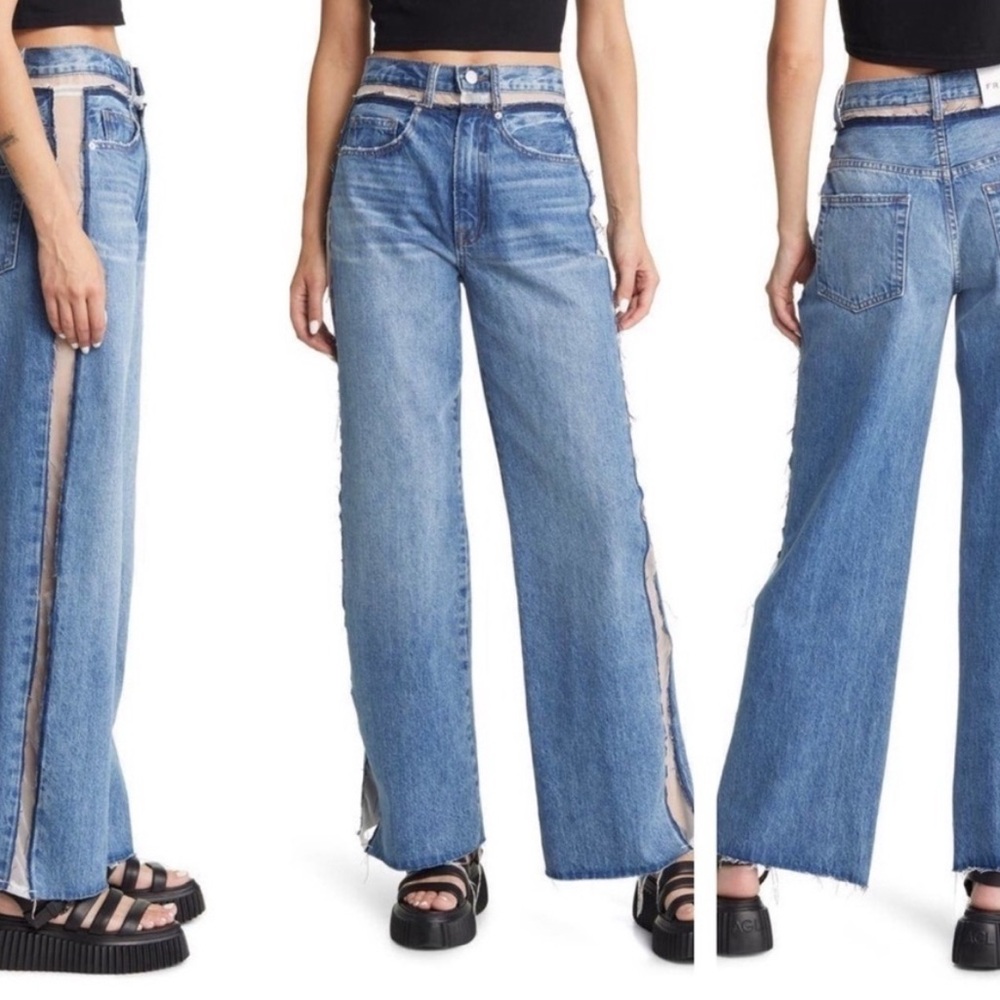 Frame Denim Jeans Sheer Insert High-Waist | Frame Atelier